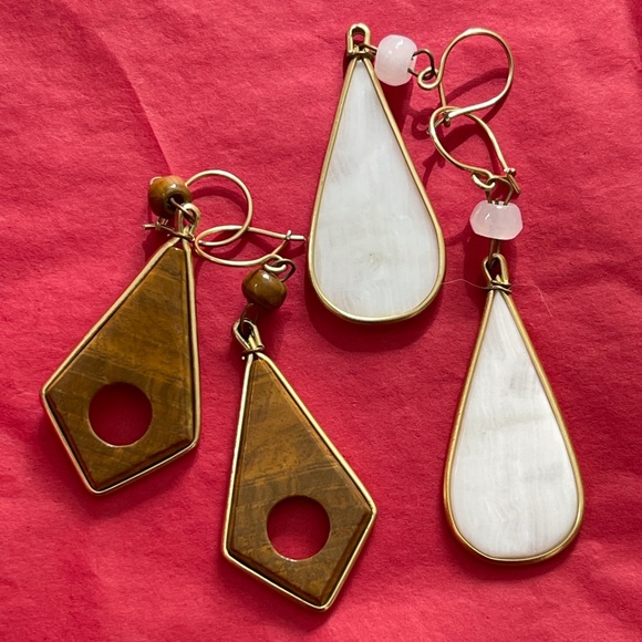 2 pairs of calcite marble drop earrings - Picture 2 of 6
